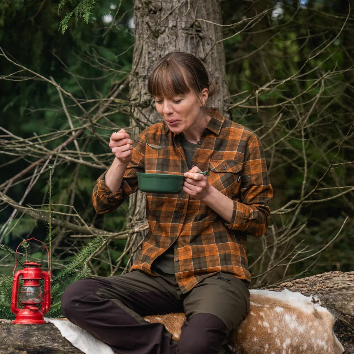 Seeland Skye Flannel camicia donna flanella Grizzly Brown quadri