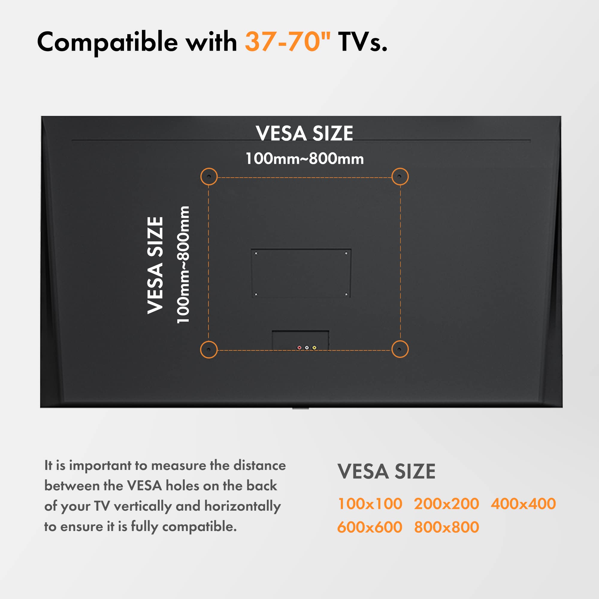 VonHaus Staffa TV Parete 37-70 Pollici 50 Kg Slim