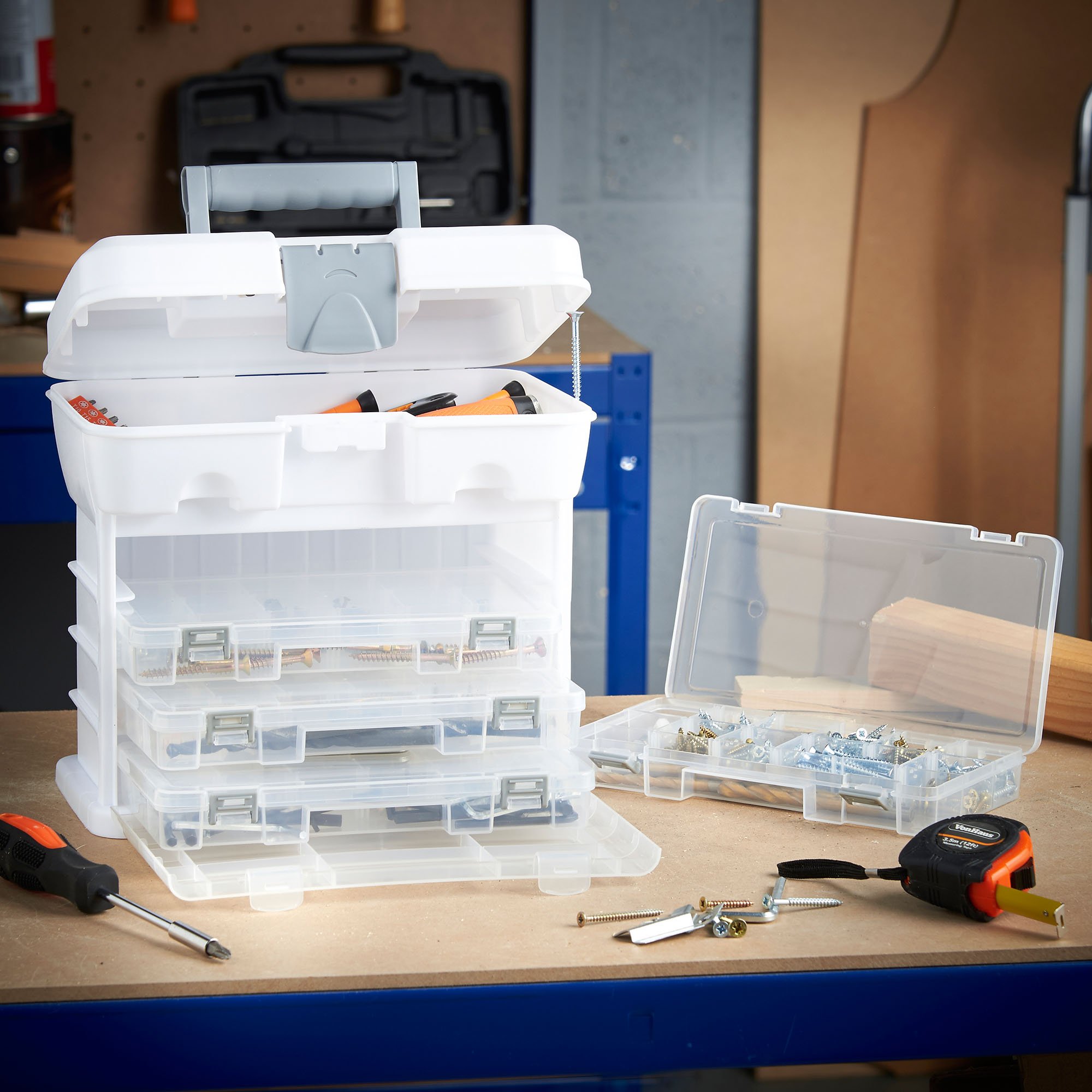 Vonhaus Utility cassetta organizer 4 cassetti bianco divisori