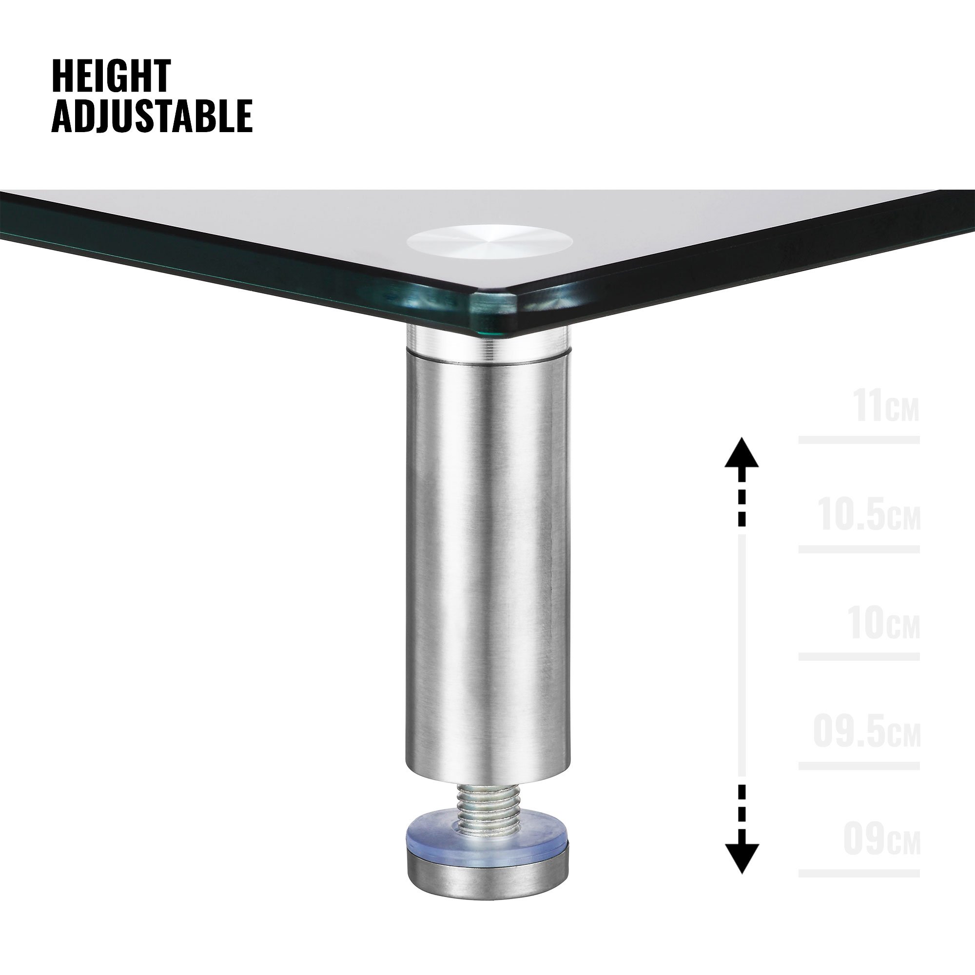 VonHaus Supporto Monitor Vetro Rialzo 30 kg Trasparente