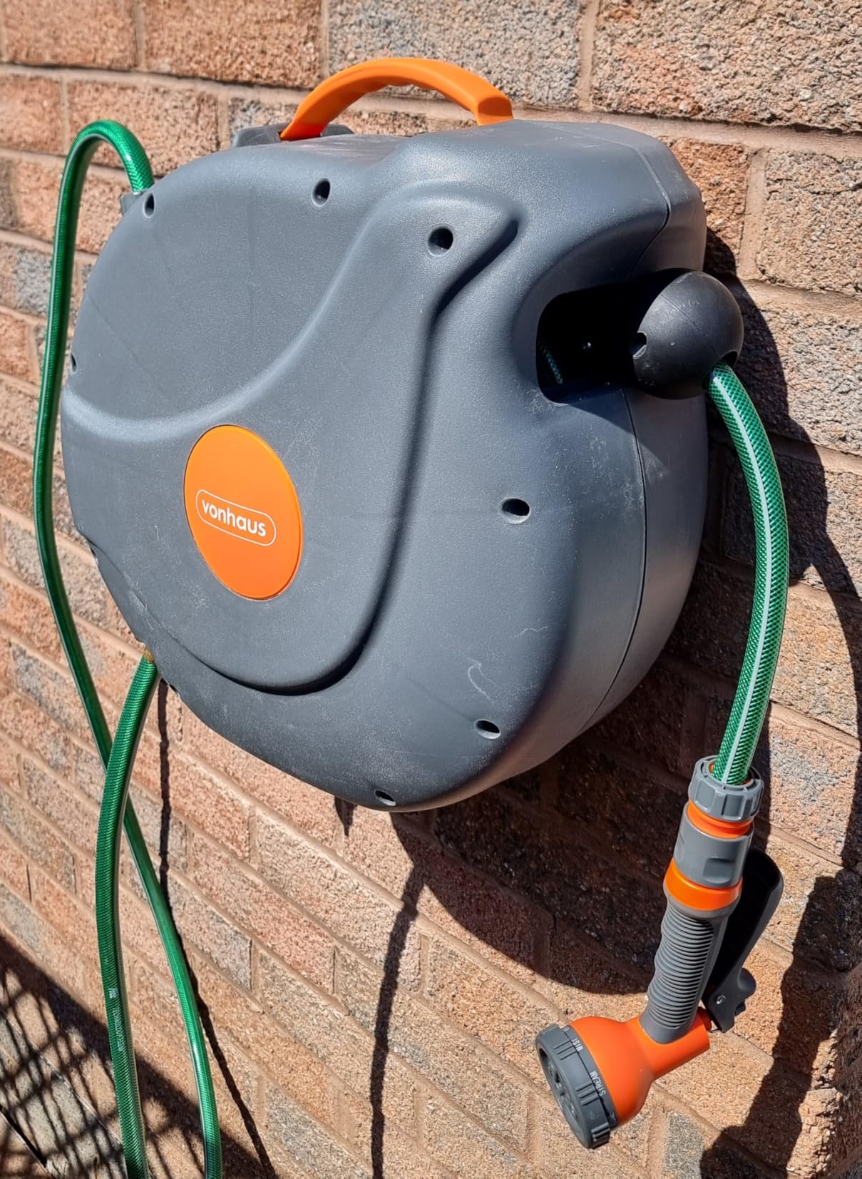 VonHaus avvolgitubo giardino 20 m retrattile 8 getti