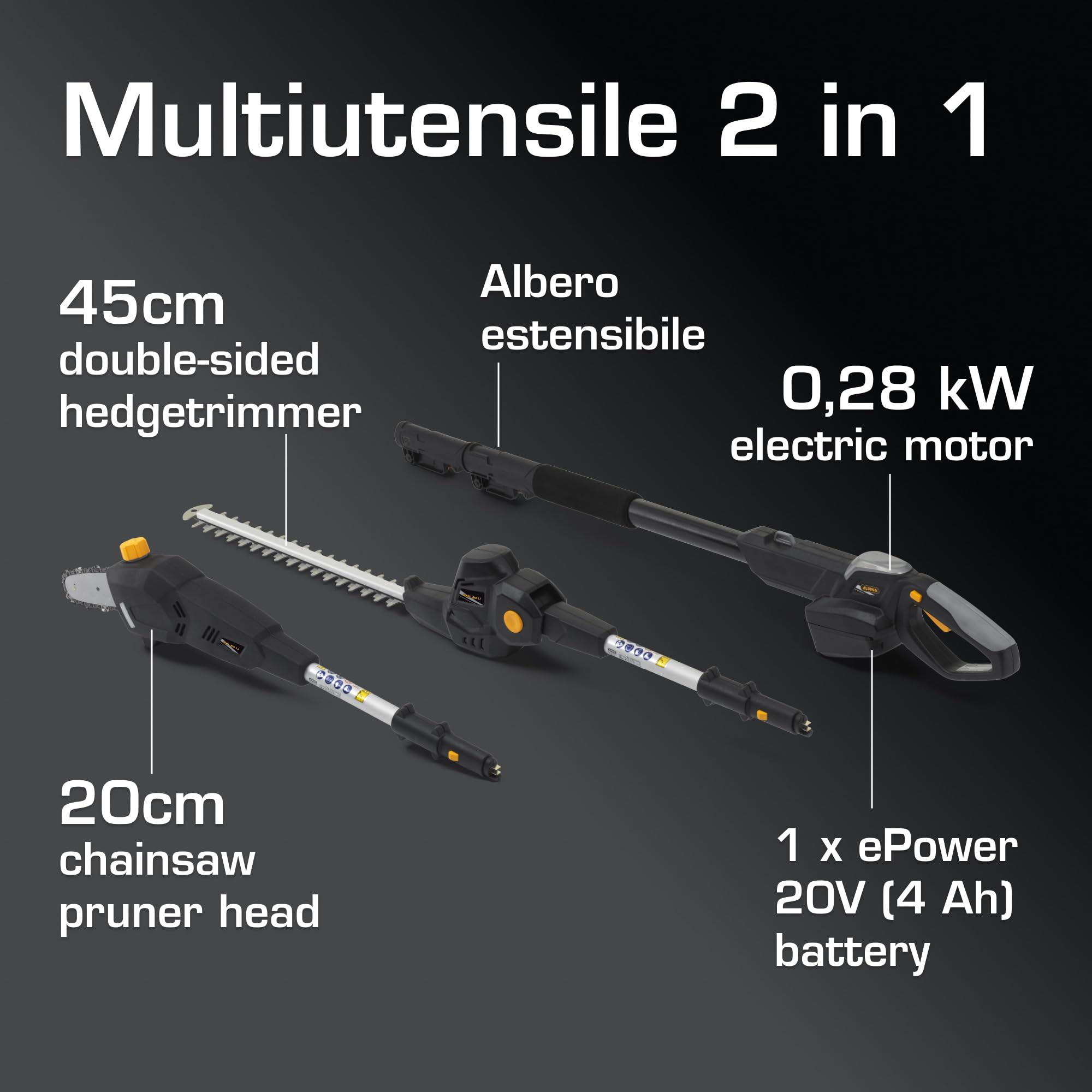 Alpina AMT 20 Li Kit attrezzo multifunzione 20V 4 Ah 4 m