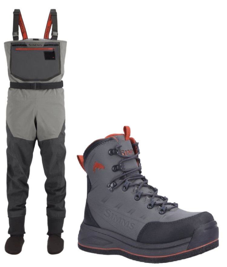 Simms Freestone set waders Smoke L stivali pesca traspirante