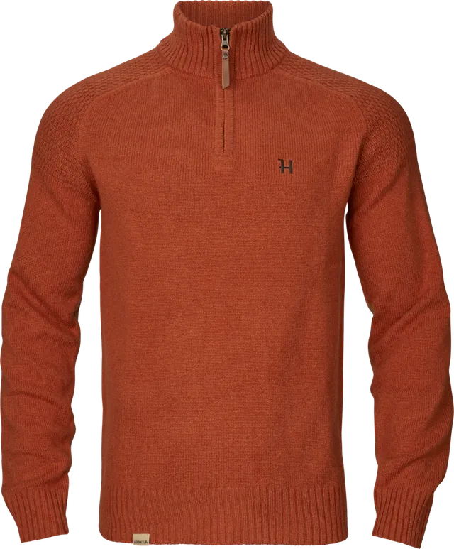 Vincent Merino Half Zip Pullover maglia marrone Bombay Brown