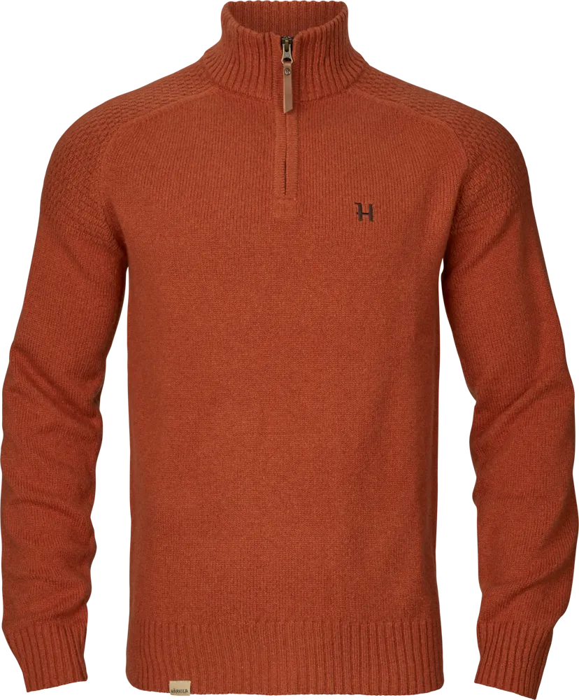 Vincent Merino Half Zip Pullover maglia marrone Bombay Brown
