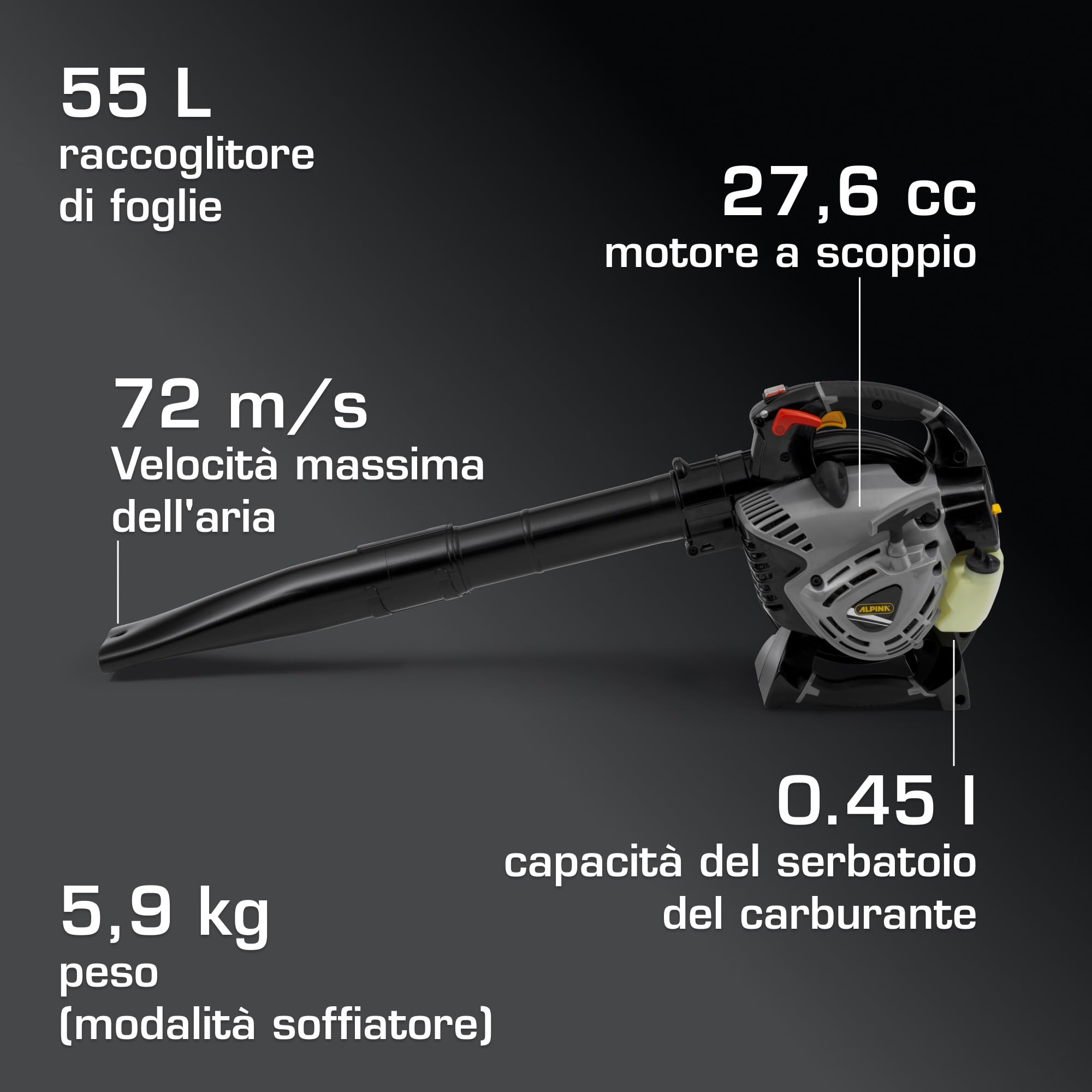 Alpina ABL 27 V Soffiatore Aspiratore Scoppio 55 L