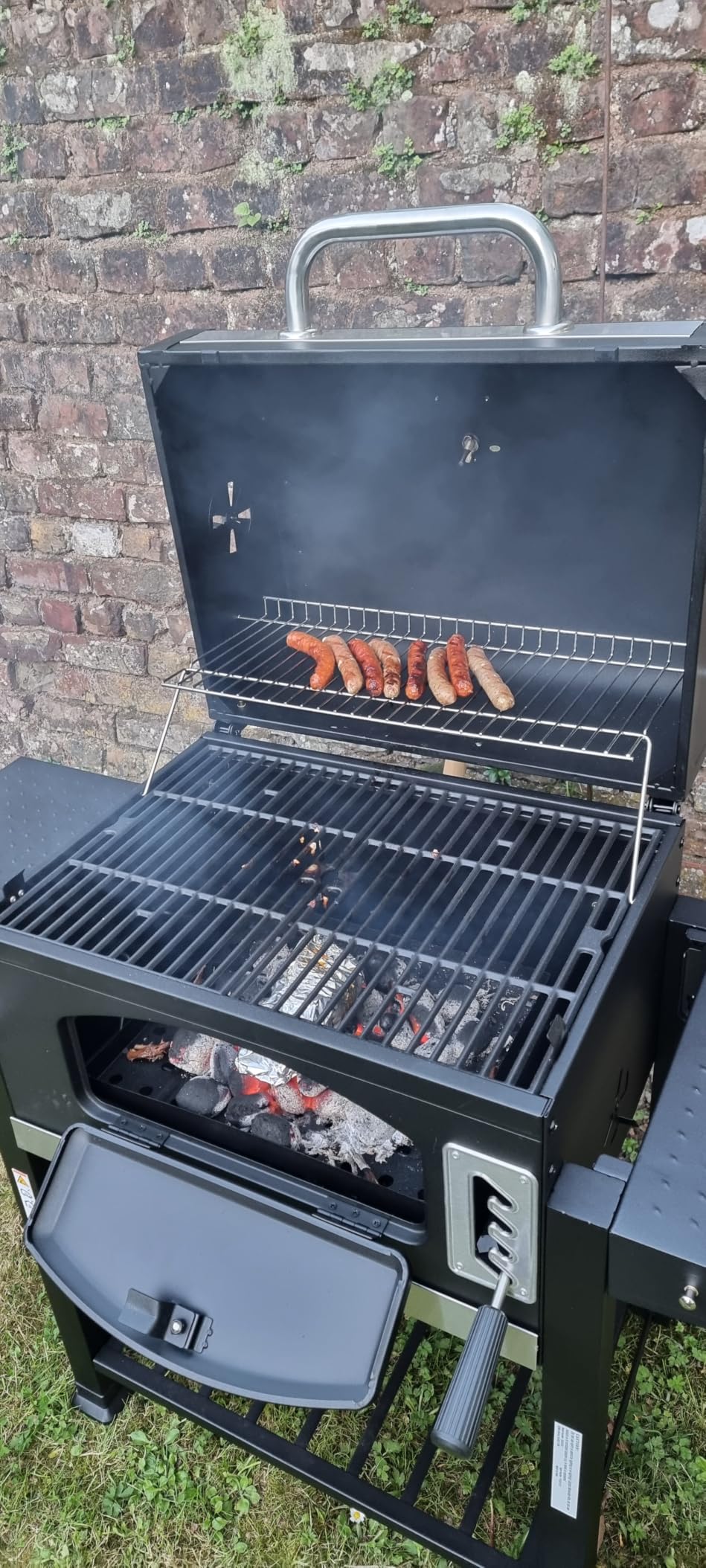 VonHaus Barbecue Carbone XL Grill Affumicatore Ghisa