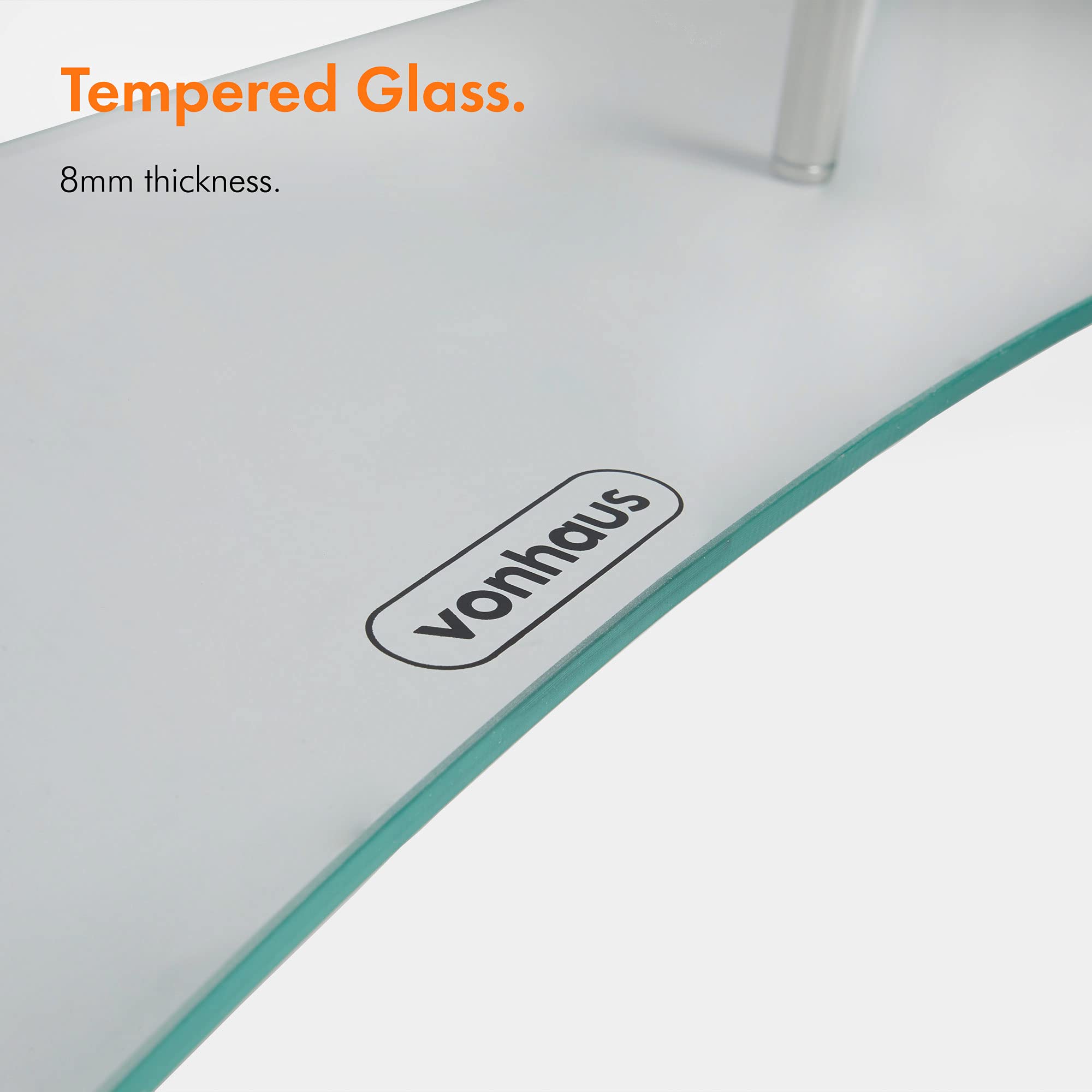 VonHaus XL supporto monitor vetro 100 cm doppio vetro temperato