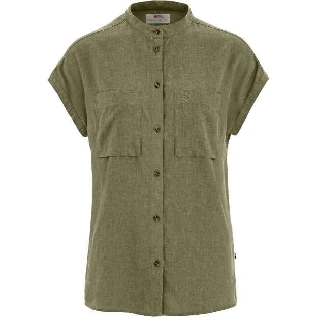 Fjällräven Övik Hemp Shirt SS W camicia Green canapa donna