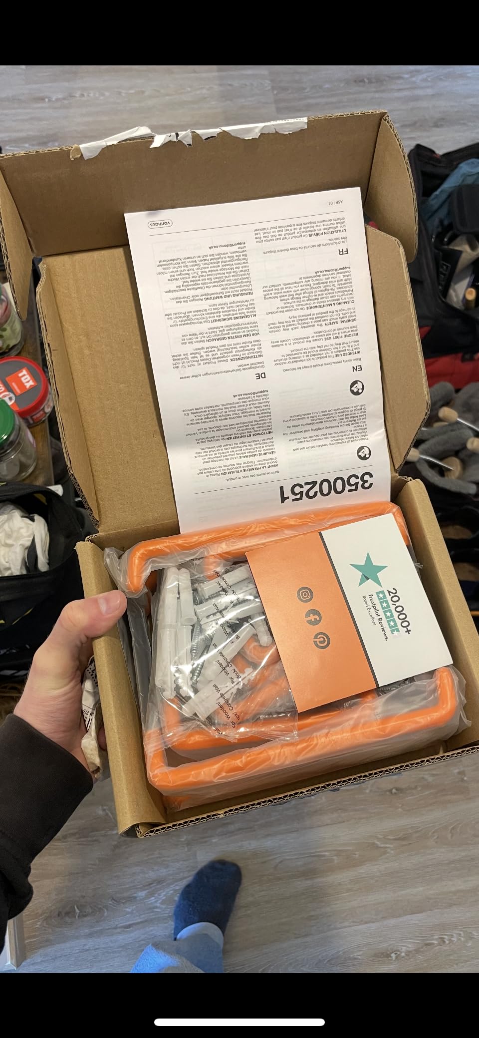 VonHaus Set 10 Ganci da Parete per Garage in Acciaio PVC
