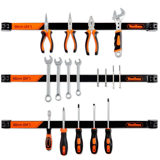 VonHaus Portautensili Magnetici 3x60 cm Set 3 Barre da Muro