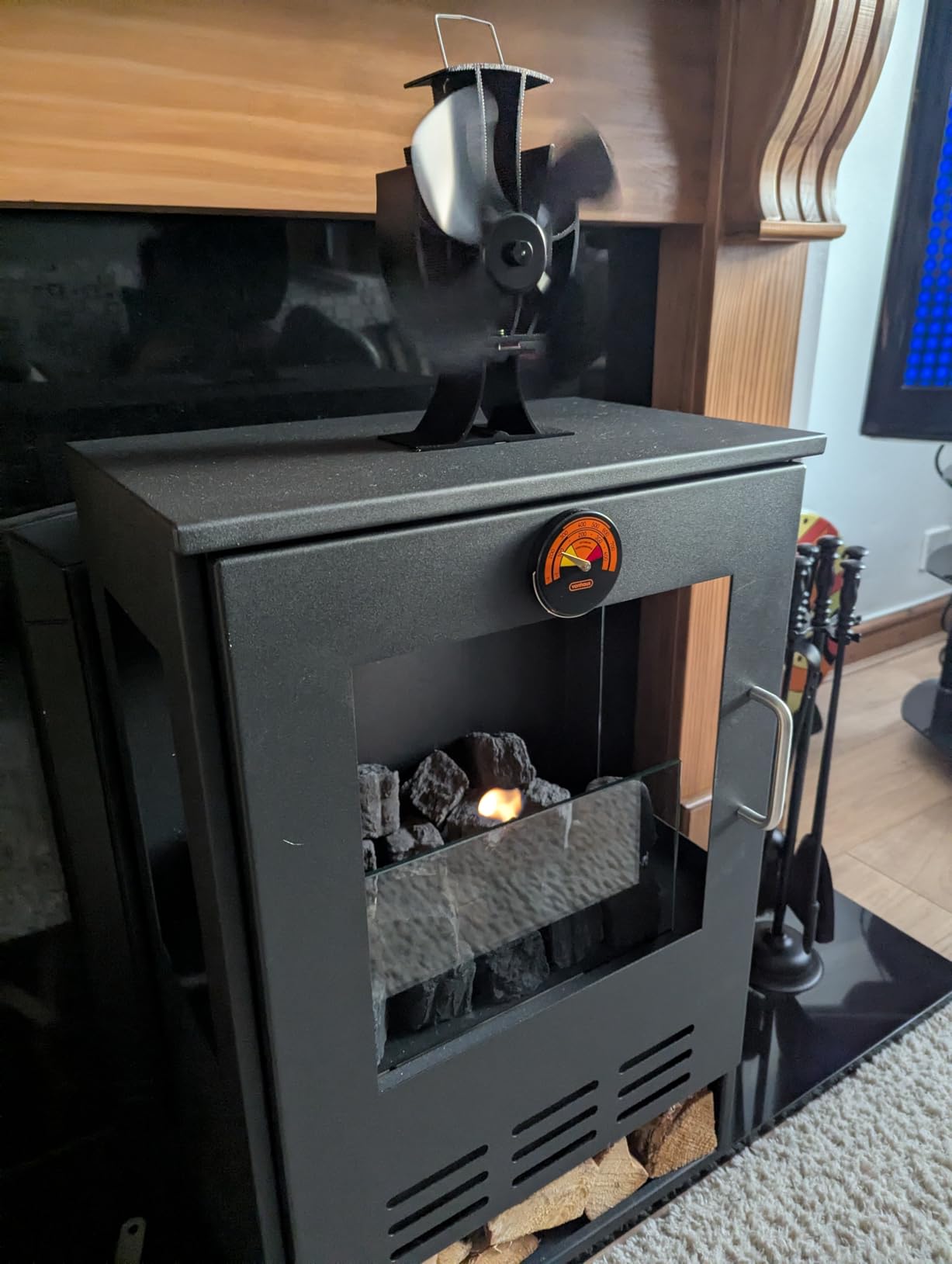 VonHaus Ventola per Stufa 4 Lame a Calore Silenziosa