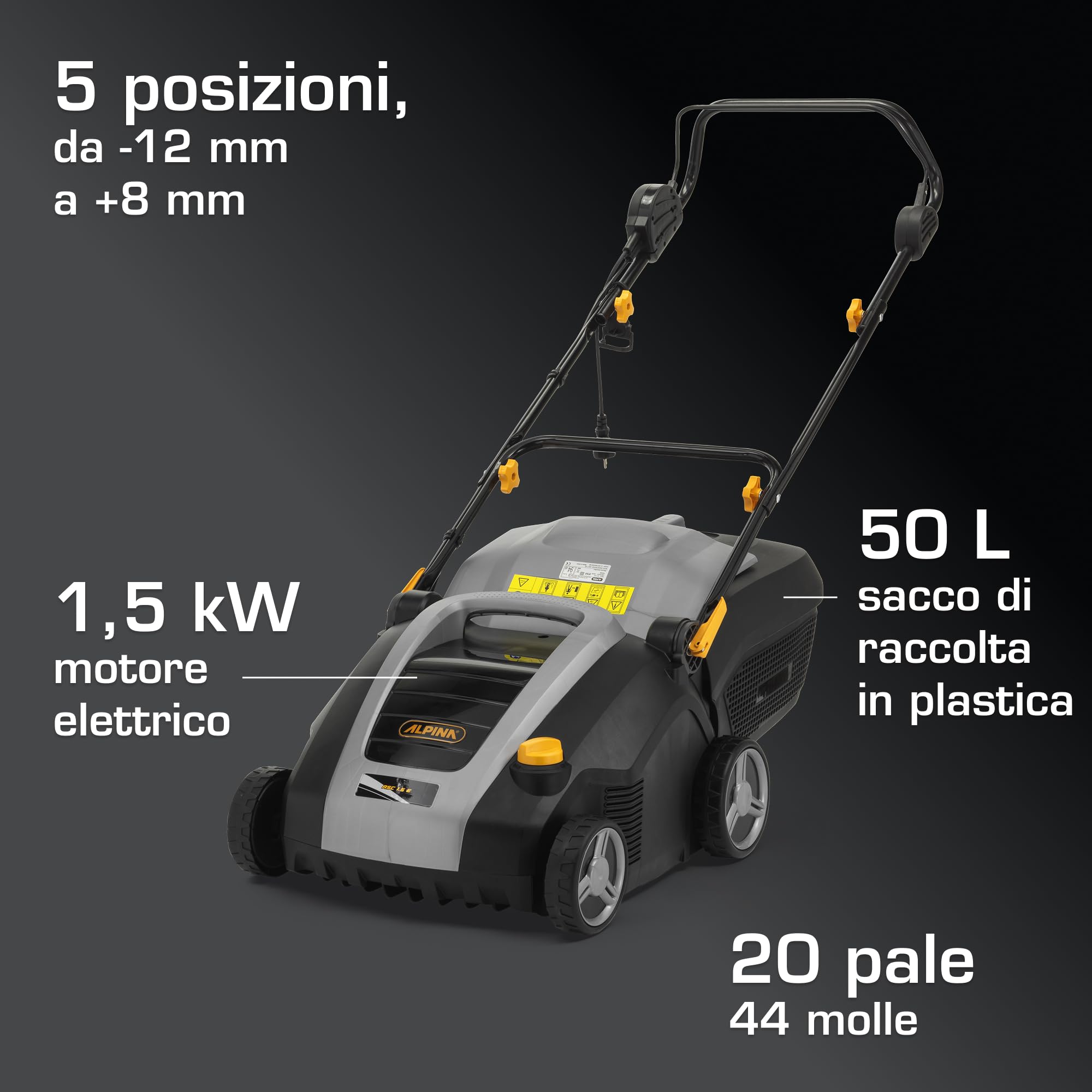 Alpina ASC 1.5 E scarificatore elettrico 1500 W 50 L