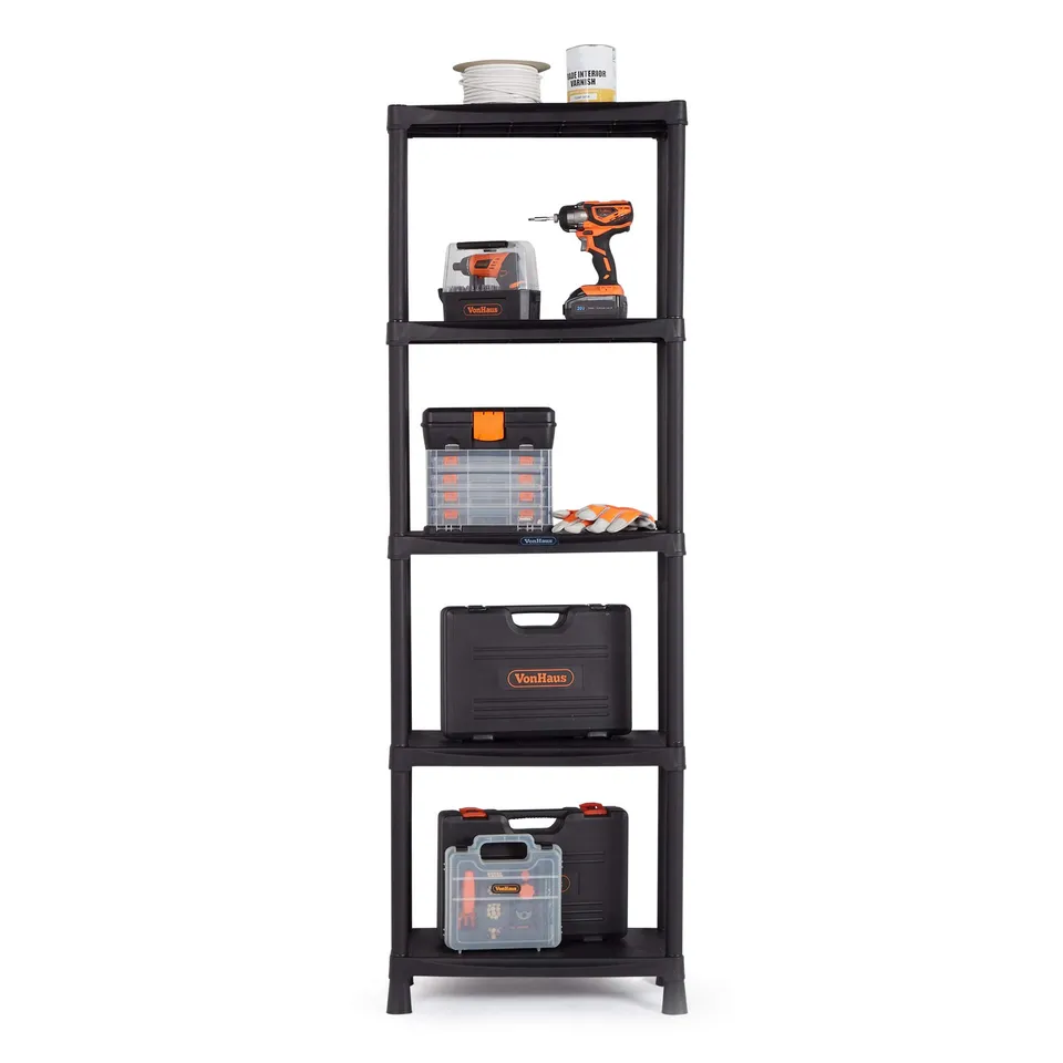 VonHaus 15/099 scaffale 5 ripiani nero plastica 172 cm