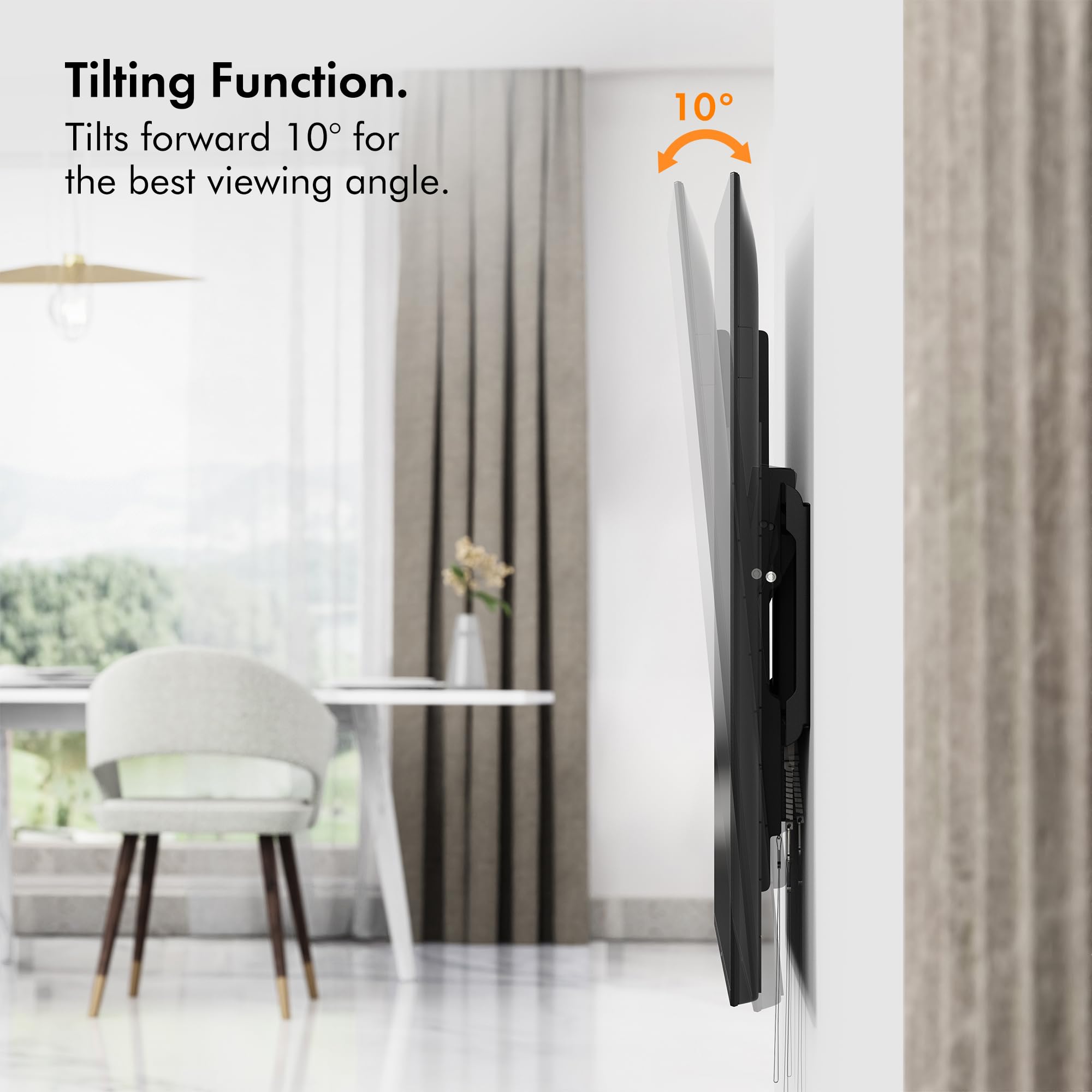 VonHaus supporto TV parete 37-82" inclinabile 60 kg slim