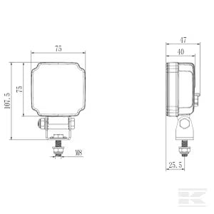 Faretto LED lavoro 20W 3000 lumen quadrato