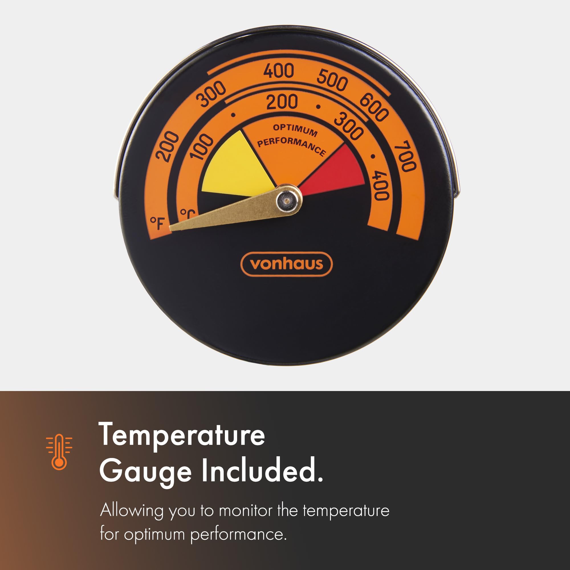 VonHaus Ventola per Stufa 4 Lame a Calore Silenziosa