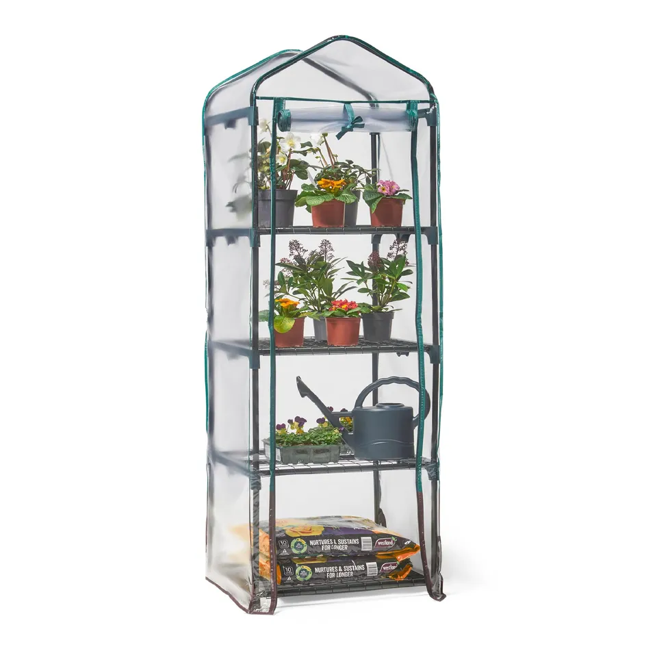 VonHaus Mini Serra PVC 4 Ripiani 158x69x49 cm Acciaio