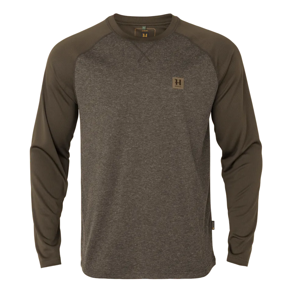 Härkila Kodiak CleverWool L/S maglia termica dark hunting green