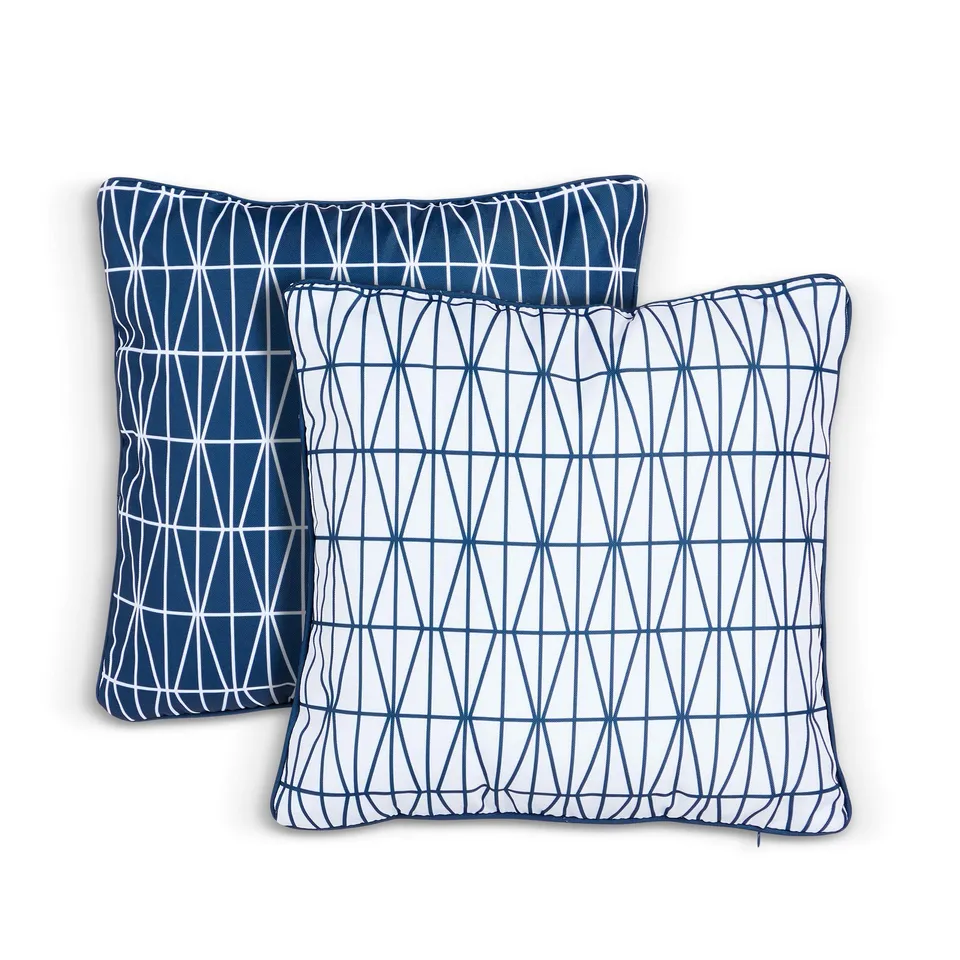 VonHaus Cuscini Giardino Blu 2 Pezzi Idrorepellenti