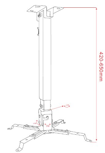 VonHaus Supporto Universale da Soffitto per Proiettore 10 kg